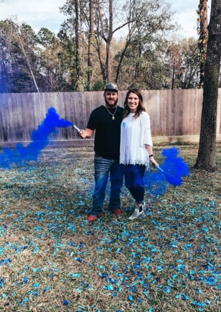 Blue Handheld Gender Reveal Smoke Bomb