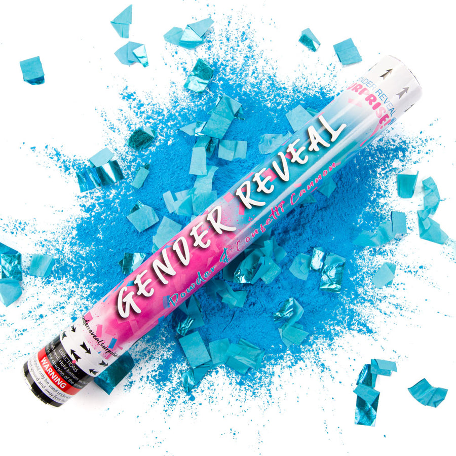 18" Blue Gender Reveal Surprise Powder & Confetti Cannon