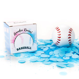 Blue Gender Reveal Powder and Confetti Baseball