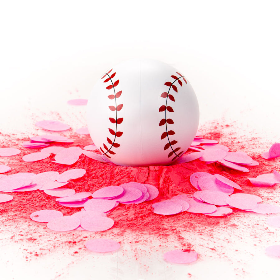 Pink Gender Reveal Powder and Confetti Baseball