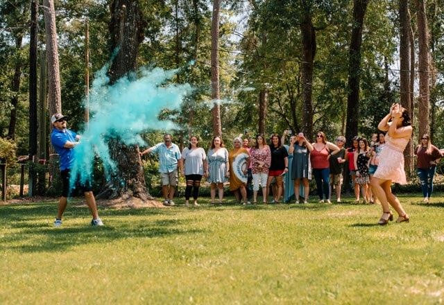 Blue Gender Reveal Powder and Confetti Baseball