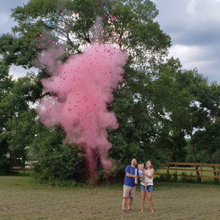 18" Pink Gender Reveal Powder and Confetti Cannons Case 25/1