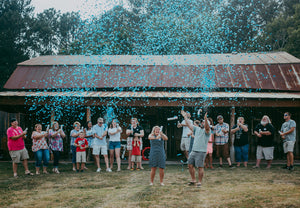 12" Blue Gender Reveal Confetti Cannons Case 25/1